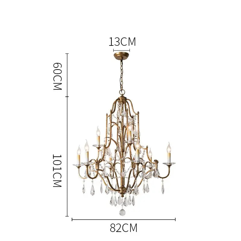 Retro Gold Crystal Chandelier ChandeliersLife®