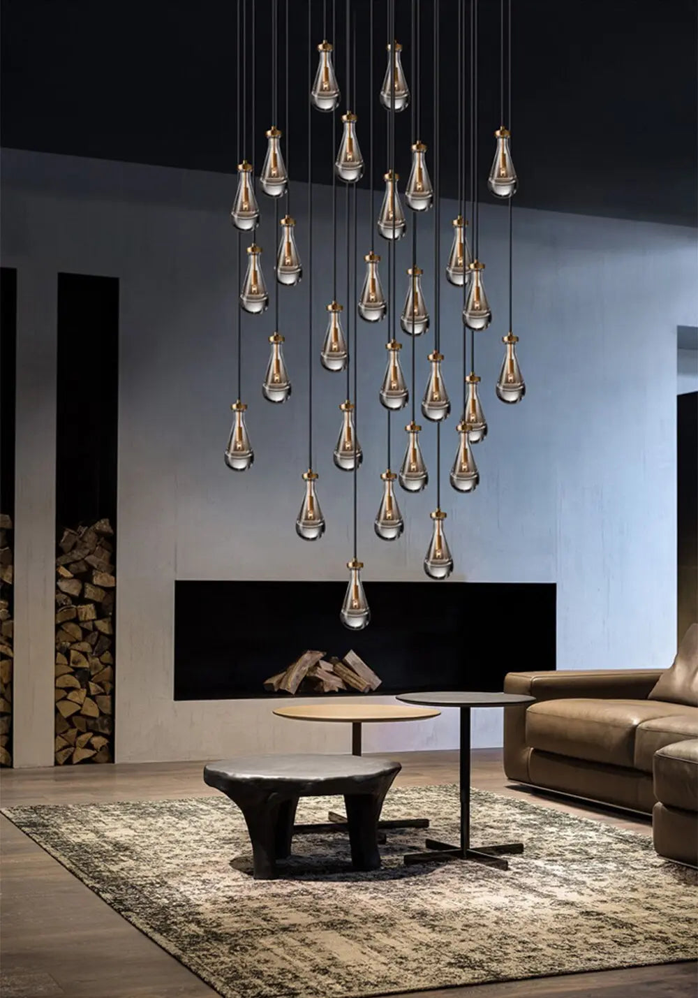 alison berger glassworks _ RAIN ROUND CHANDELIER