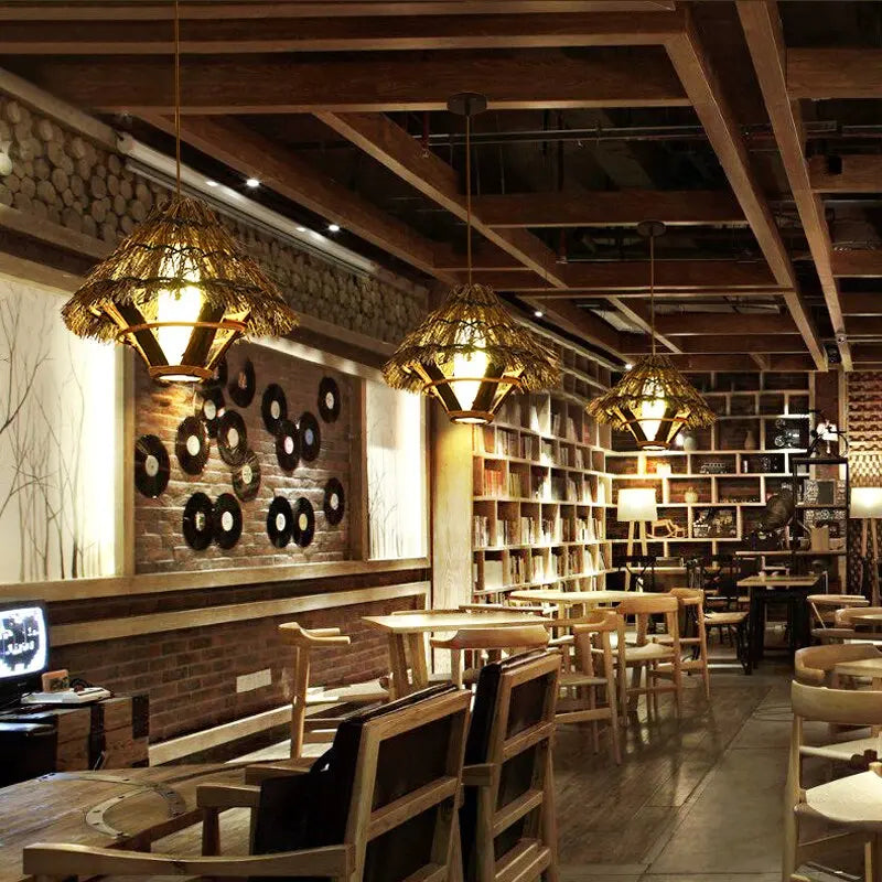 Retro Loft Bamboo Art Hanging Lamp ChandeliersLife®