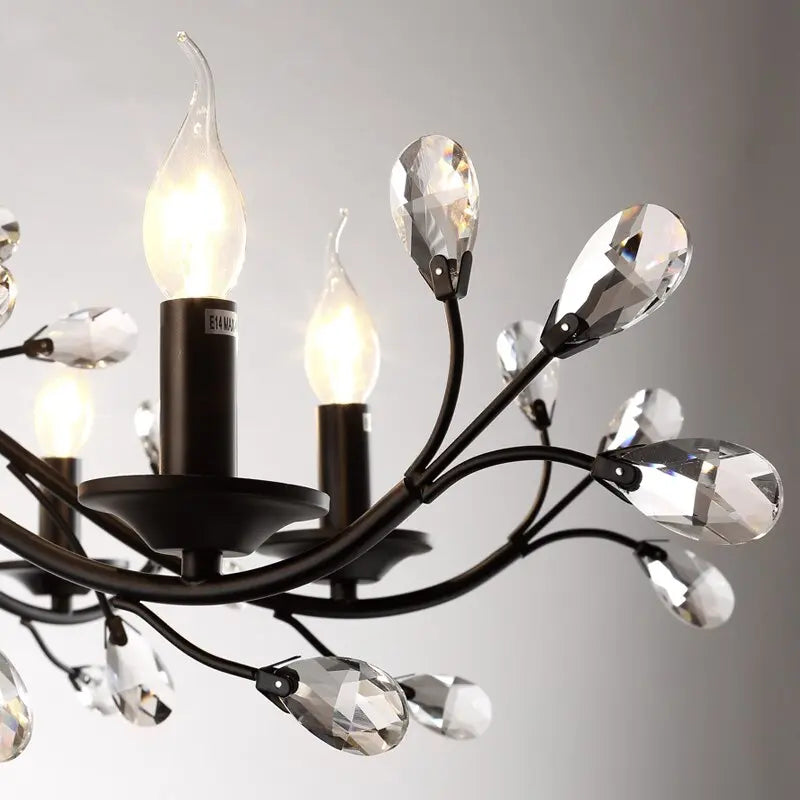 Modern Crystal Branche Chandelier - Black ChandeliersLife®