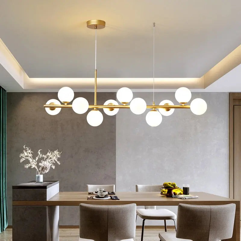 Modern Long Dining Room Chandeliers Glass Ball ChandeliersLife®