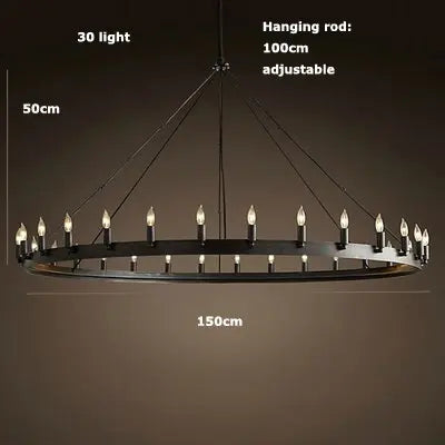 Retro American Round Candle Chandelier ChandeliersLife®