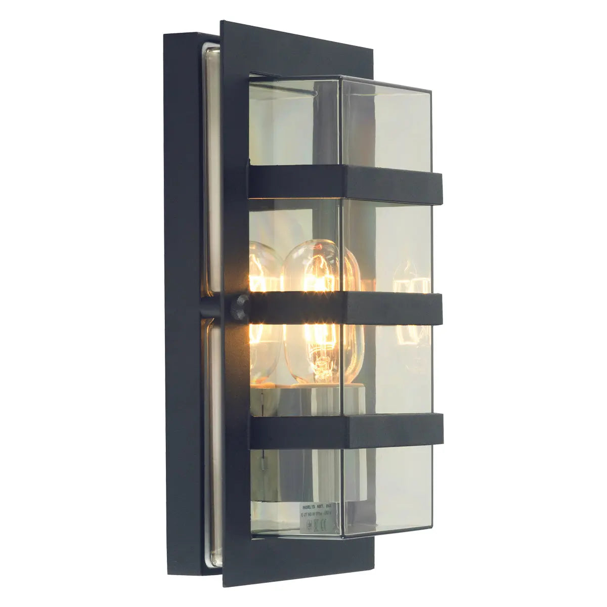 Boden 1 Light Wall Light - Black With Clear Glass