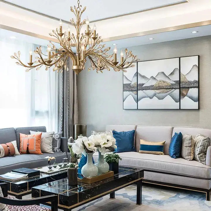 Modern Crystal Branch Chandelier - Amber ChandeliersLife®