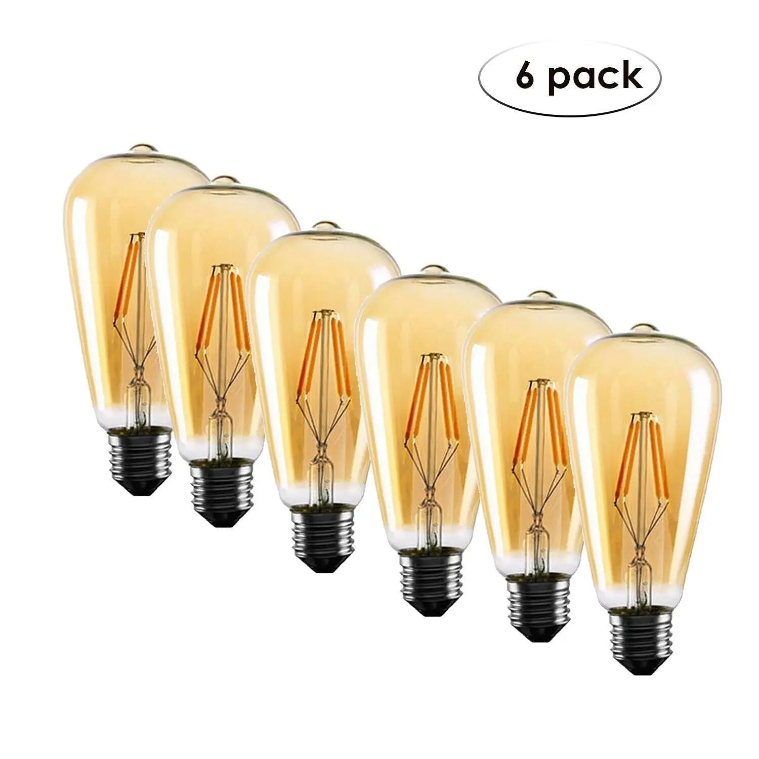 6 Pack E27 Vintage Industrial LED Bulb LEDSone
