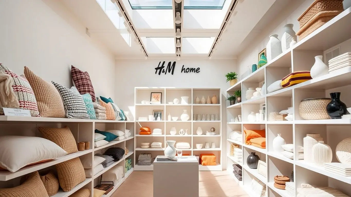 H&M Home store interior with decor items.