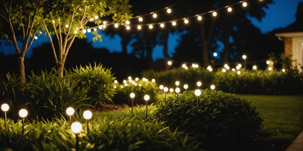 Garden illuminated with stylish low voltage lights