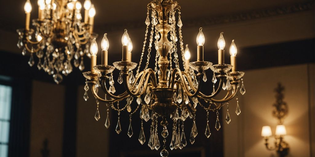 Transitional chandelier with classic and contemporary features.