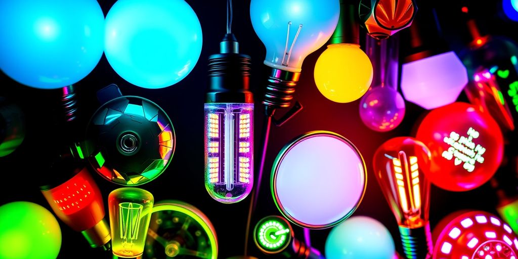 Colorful LED lights on display