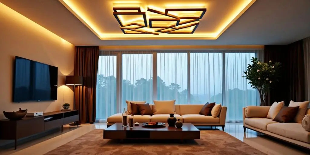 Modern ceiling light in stylish living room