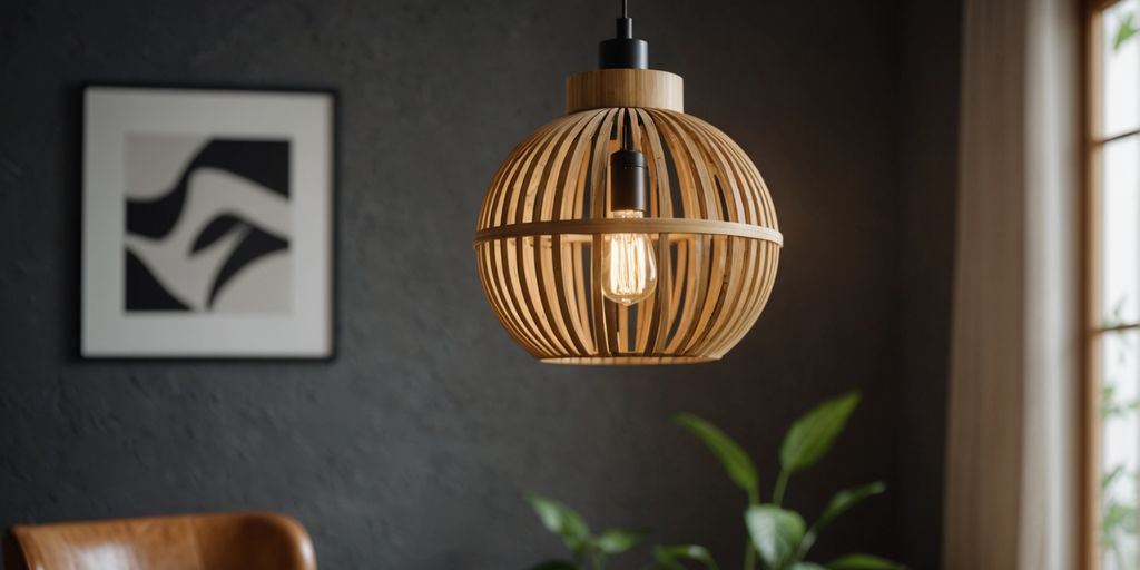 Bamboo pendant light in modern interior design