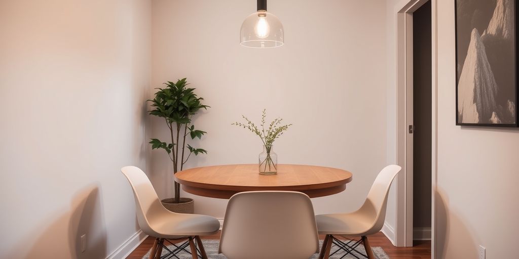 Cozy small dining room with stylish furniture