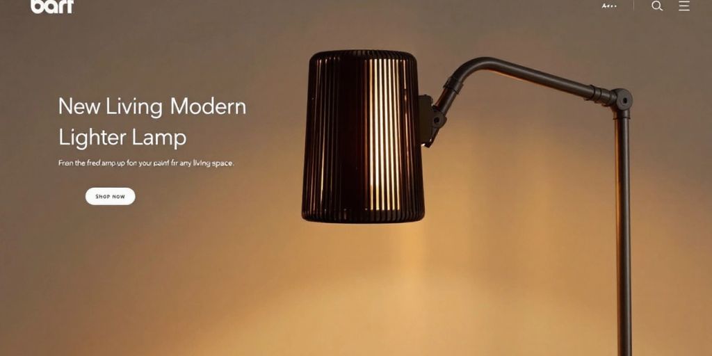 Modern lamp with sleek design and warm light.