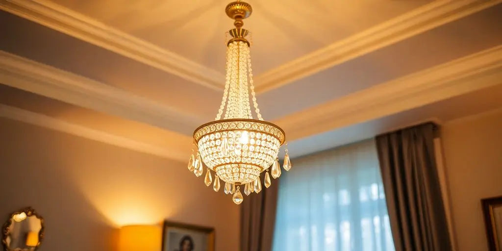 Elegant chandelier illuminating a stylish home interior.