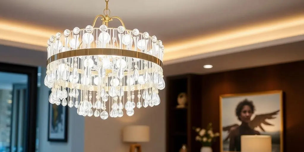 Elegant lightweight chandelier in a modern room setting.