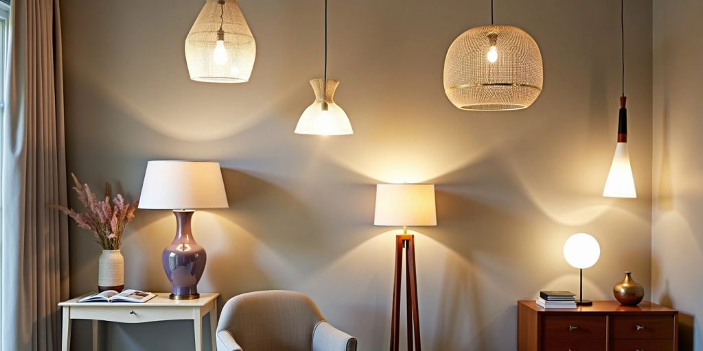 Stylish light fixtures in a well-lit room.