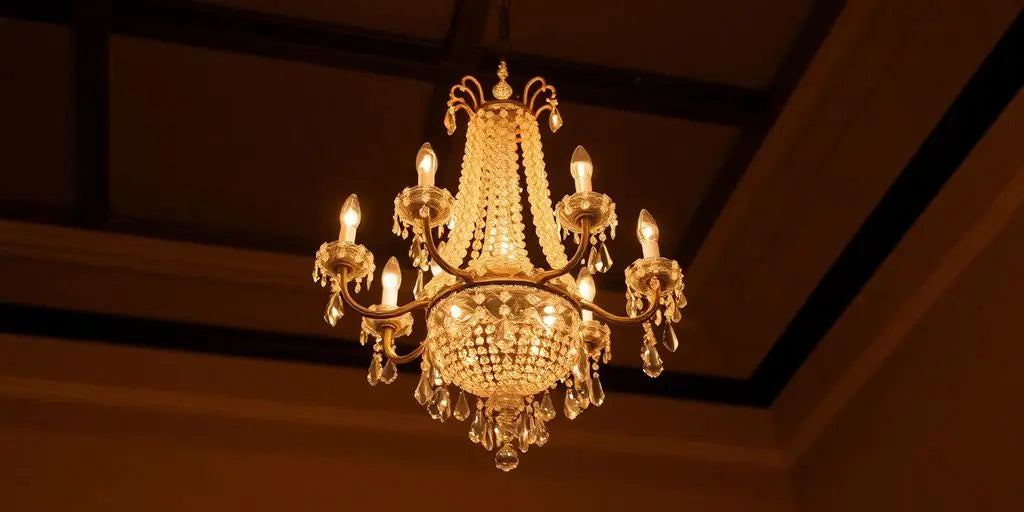 Elegant chandelier illuminating a stylish interior space.