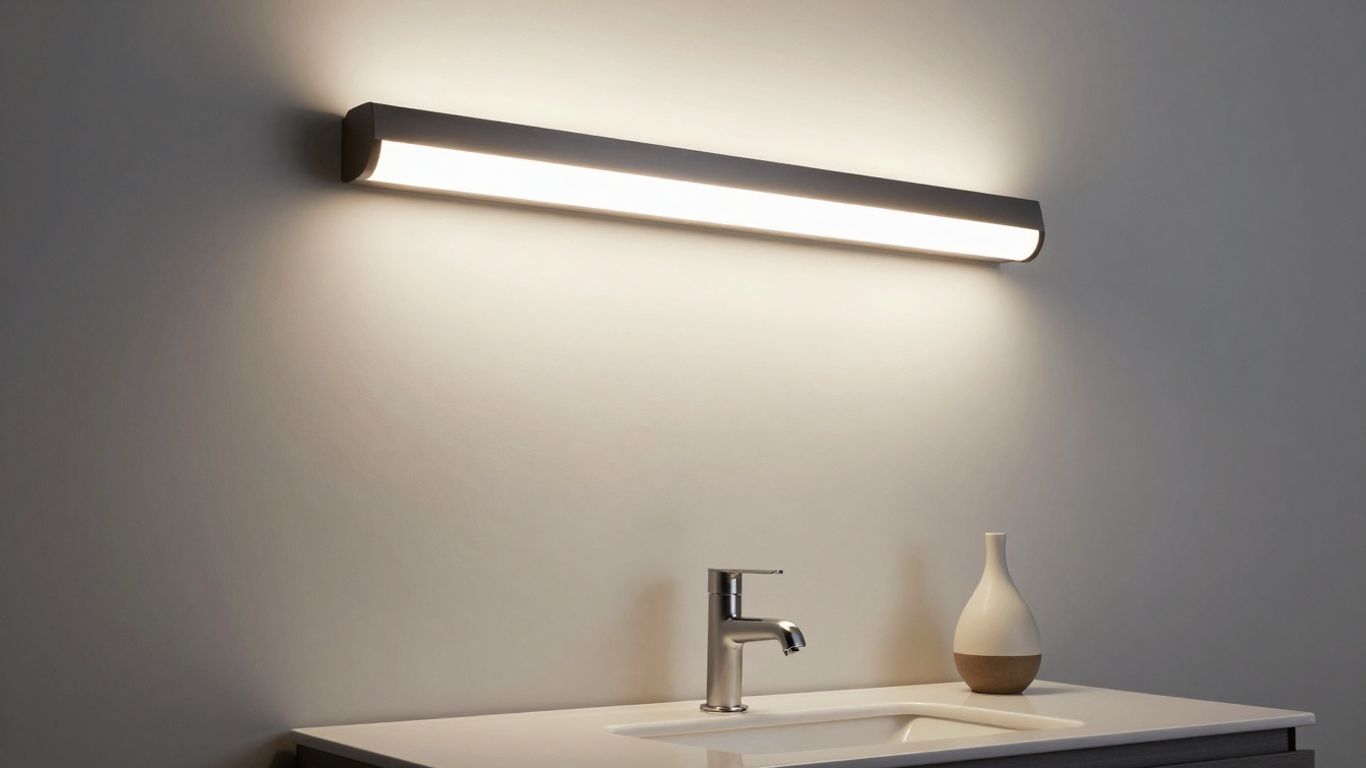 Above mirror bathroom light fixture illuminating vanity