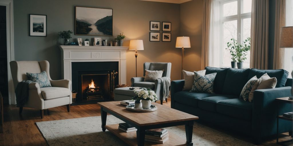 Living room with perfectly arranged furniture and decor