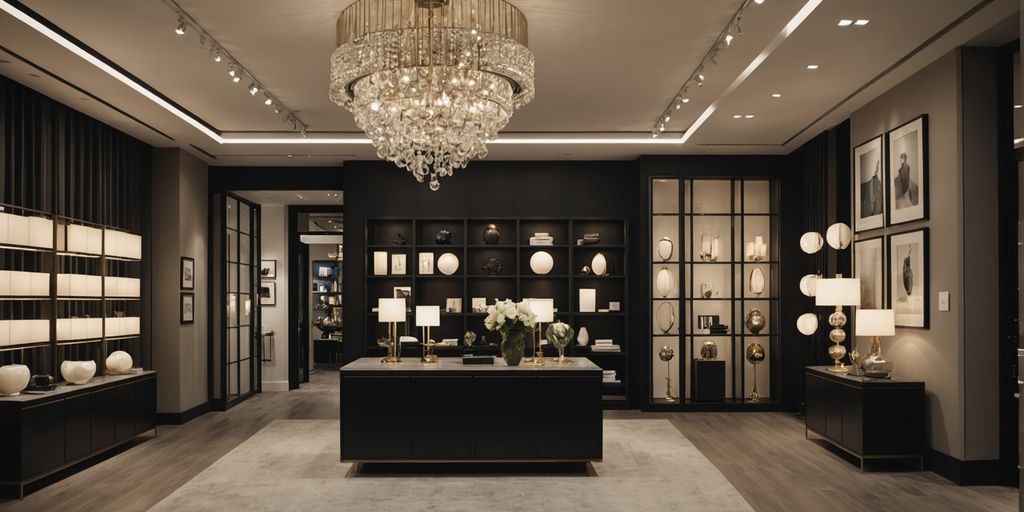 Modern lighting store with unique light fixtures