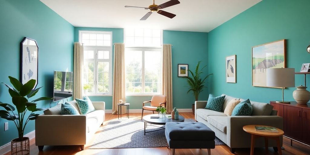 Living room with top paint colors for 2025.