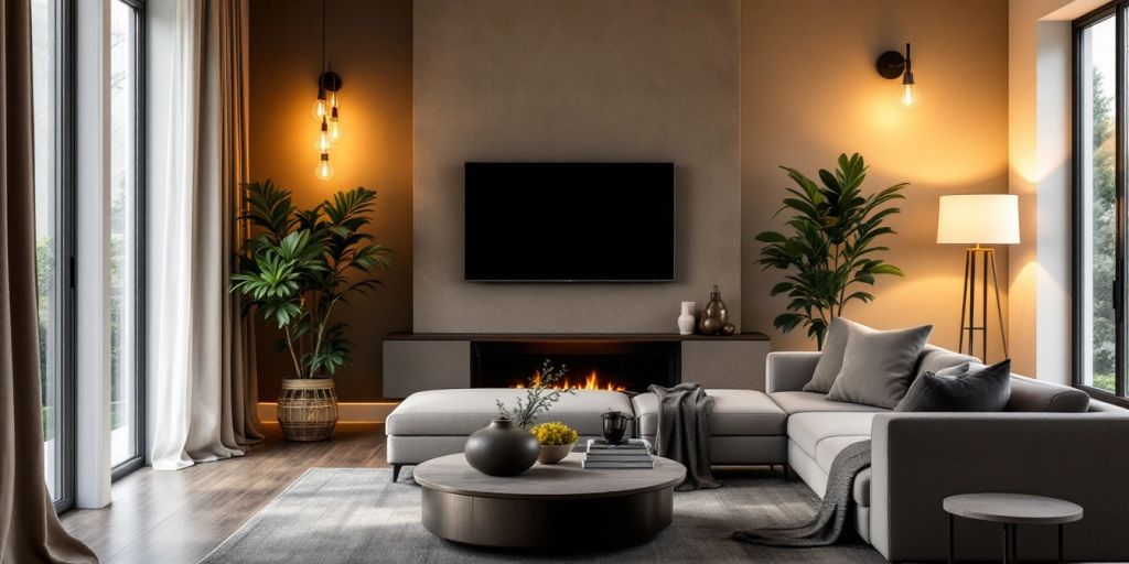 Modern living room with various CO lighting solutions.