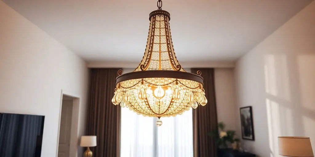 Elegant chandelier pendant light in a modern living space.