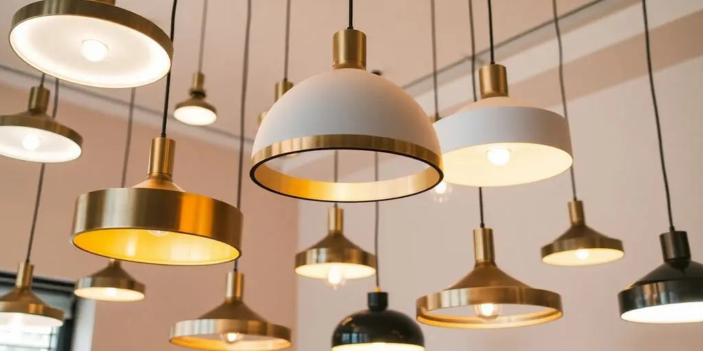 Stylish pendant ceiling lights in a modern room.