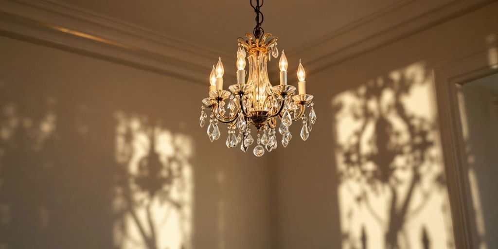 Elegant chandelier illuminating a stylish interior space.