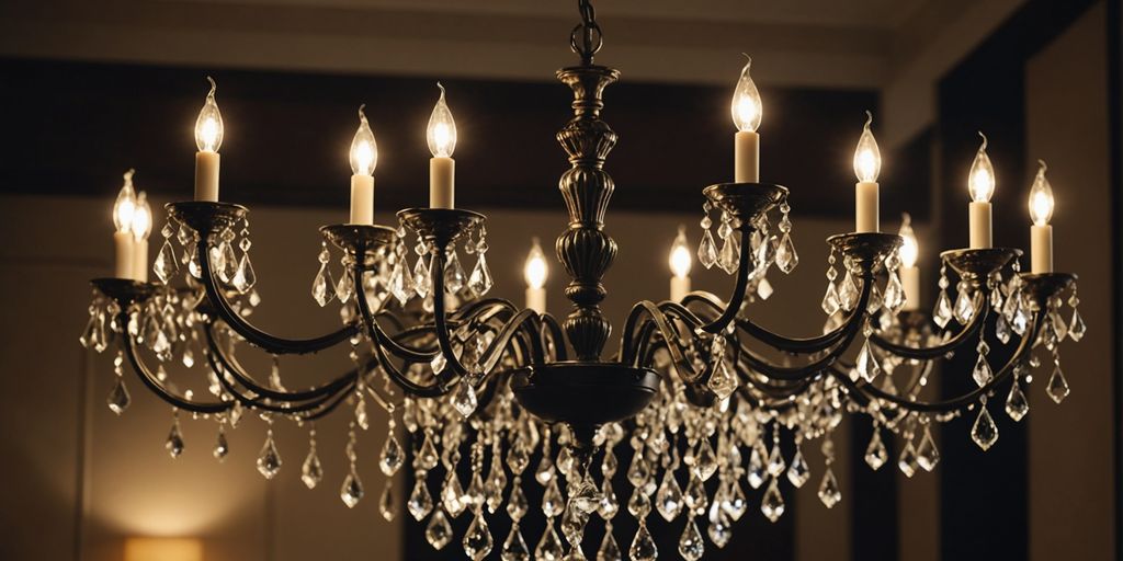 Various modern chandeliers made from different materials.