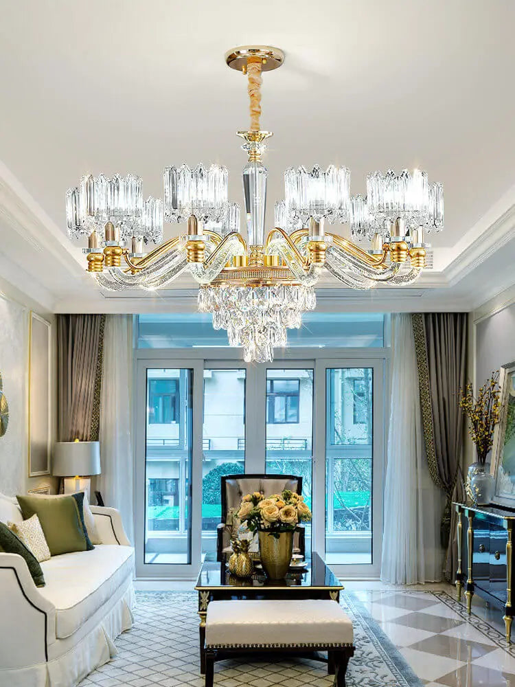 Classic Crystal Ring Beaded Chandelier