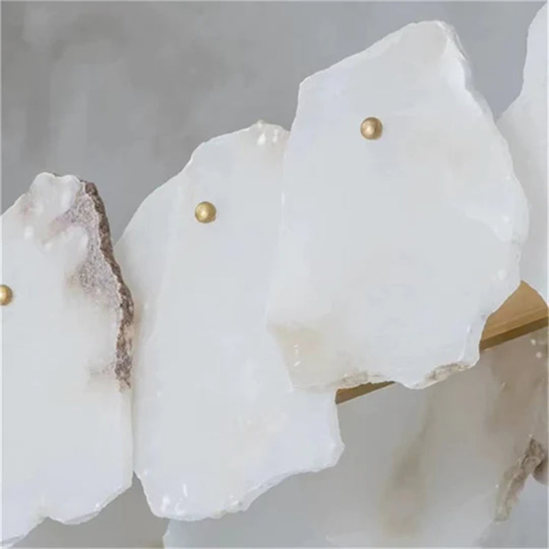 Alabaster Modern Snowflake Linear Chandelier