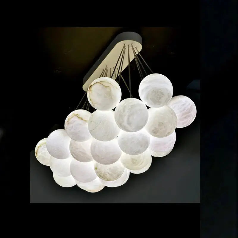 Rectangular Balls Alabaster Chandelier