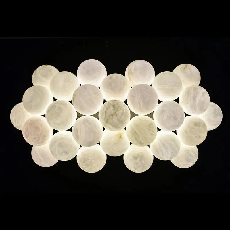 Rectangular Balls Alabaster Chandelier