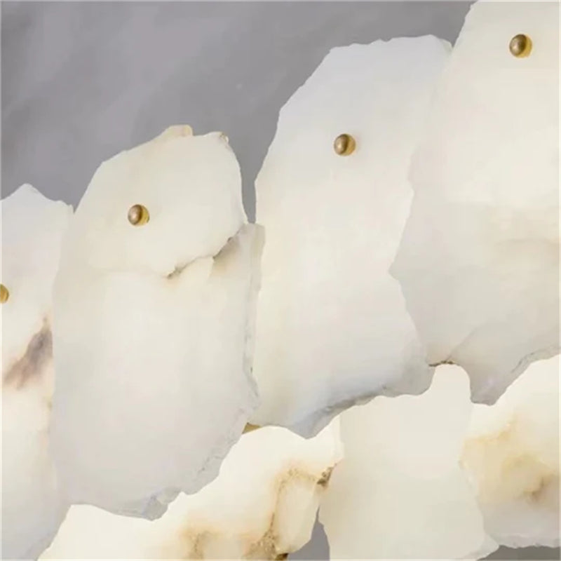 Alabaster Modern Snowflake Linear Chandelier