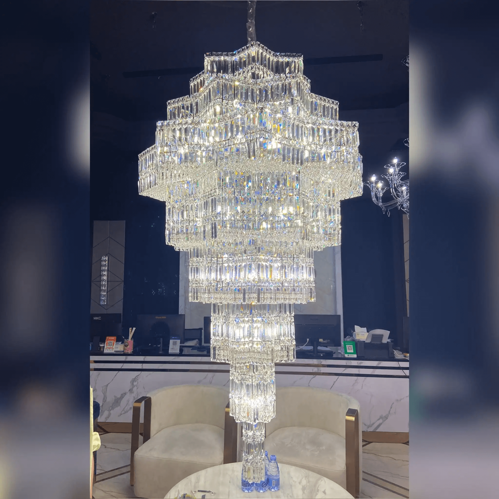 Luxury Villa Chandeliers Star Staircase Crystal Chandelier