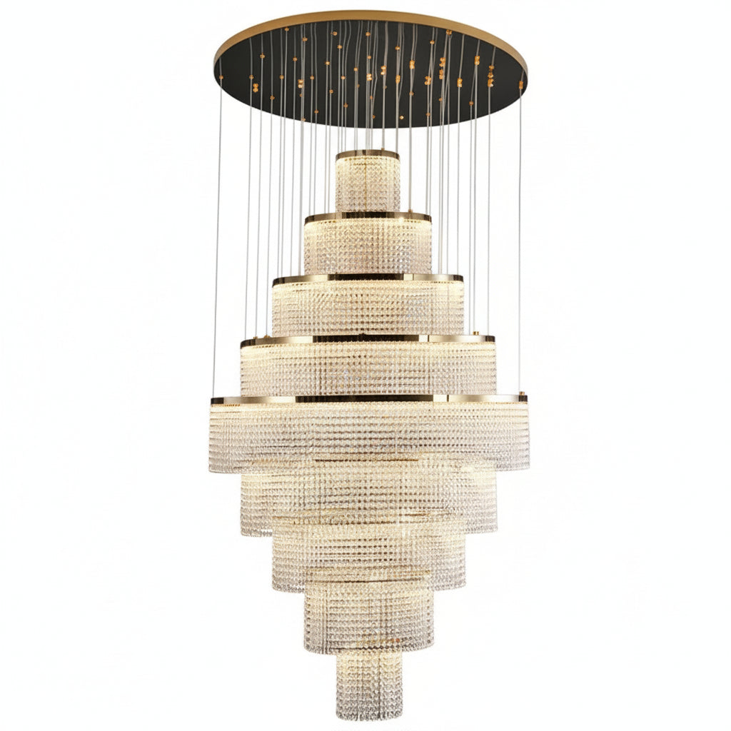 Modern Circle Ring Long Led Handing Crystal Chandelier ChandeliersLife®