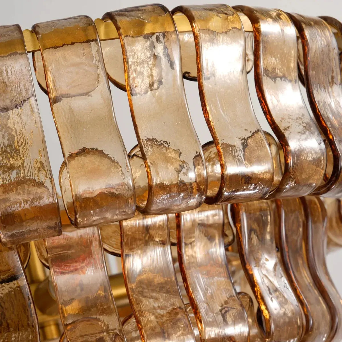 Modern Amber Glass Chandelier