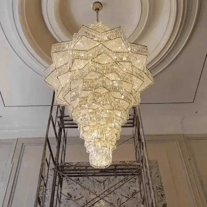 Luxury Villa Chandeliers Star Staircase Crystal Chandelier