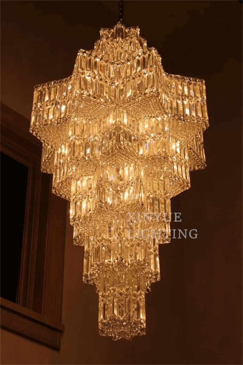 Luxury Villa Chandeliers Star Staircase Crystal Chandelier