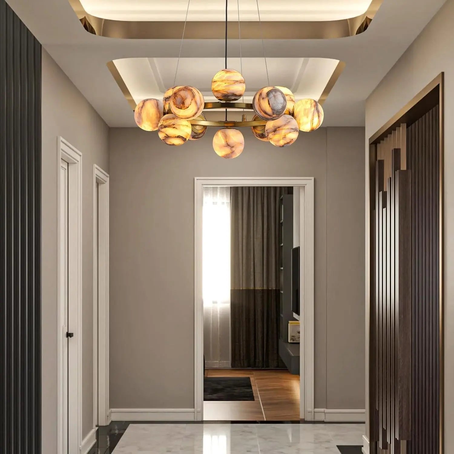 Modern Unique Alabaster Chandelier ChandeliersLife®