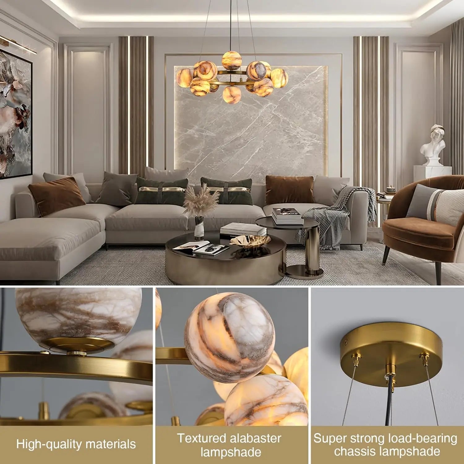 Modern Unique Alabaster Chandelier ChandeliersLife®