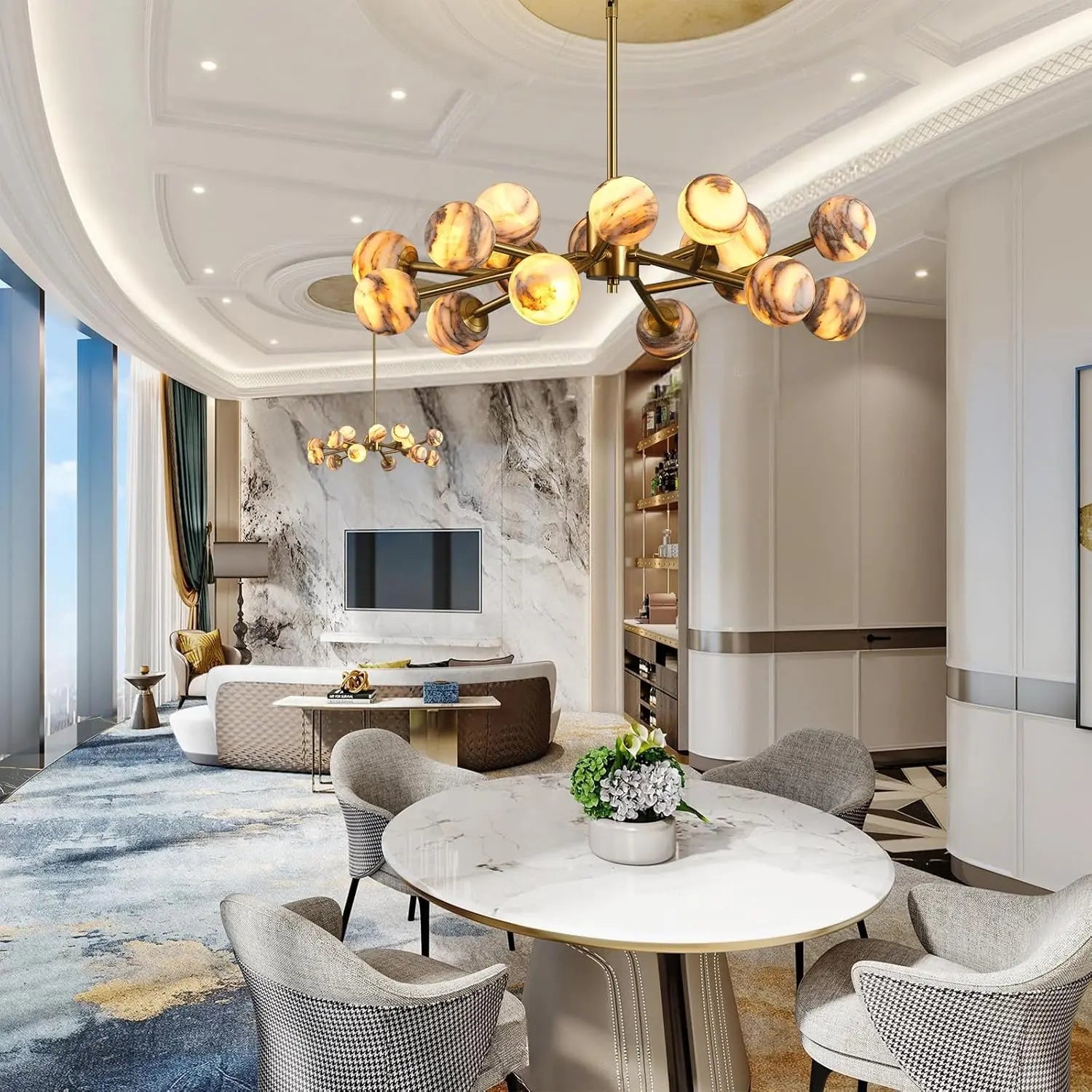 Modern Unique Alabaster Chandelier ChandeliersLife®