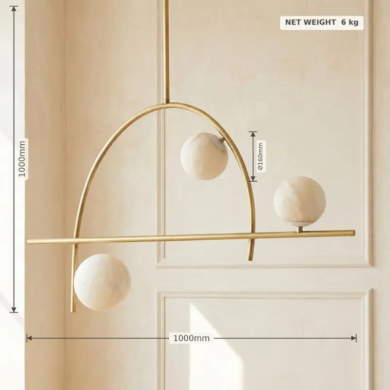 Brass Classic Alabaster Pendant Light