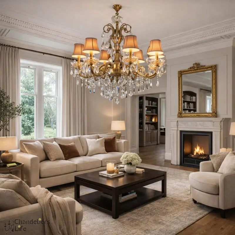 Bronze Finished Antique Crystal Chandelier