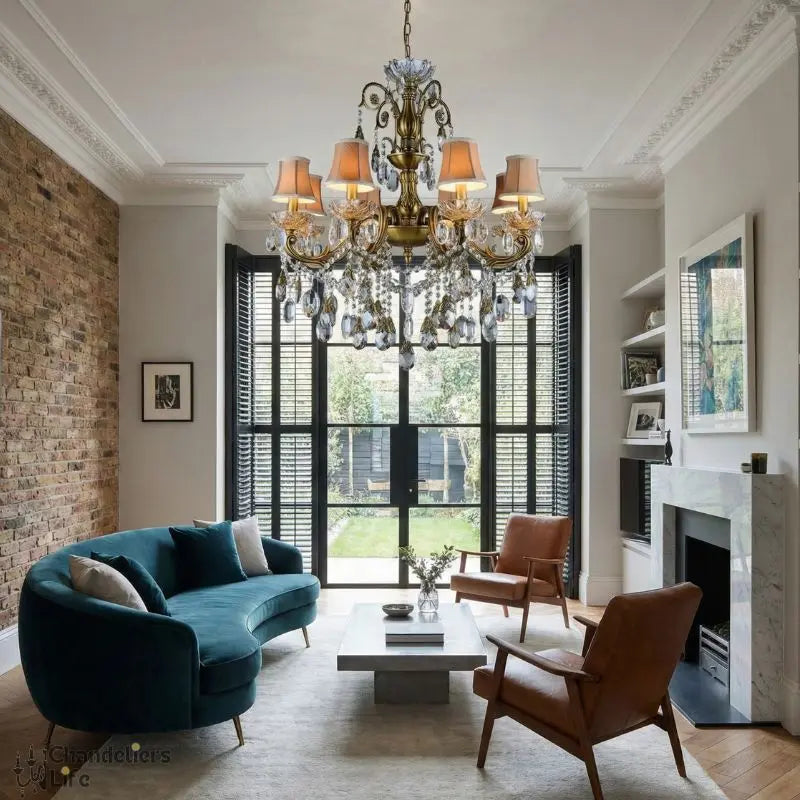 Bronze Finished Antique Crystal Chandelier