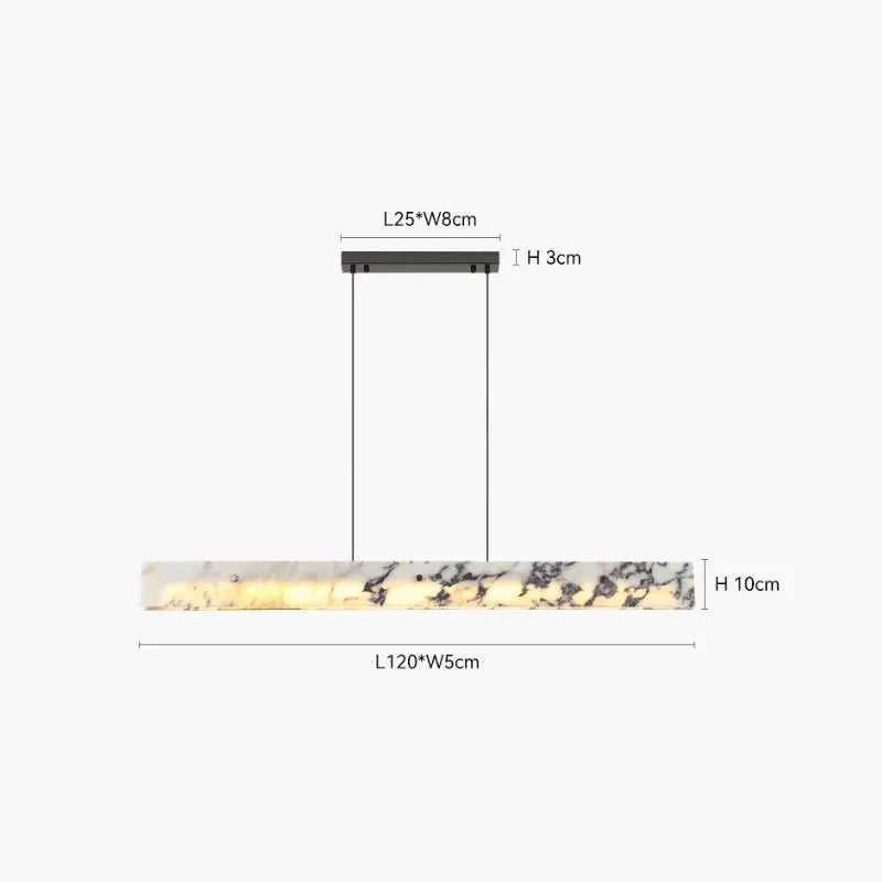 Long Strip Natural Marble Chandelier