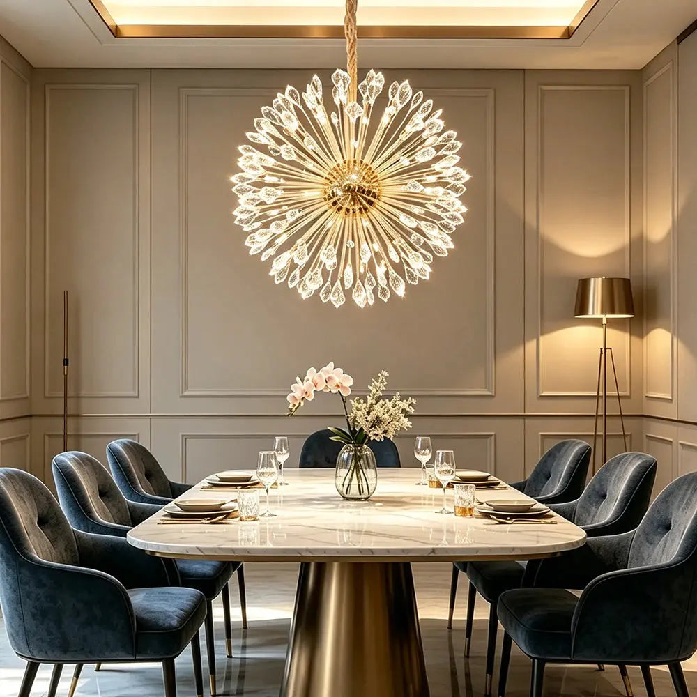 Hot Selling Products 2026 Luxury Indoor Decoration Villa Home Dining Room Living Room Crystal LED Pendant Light