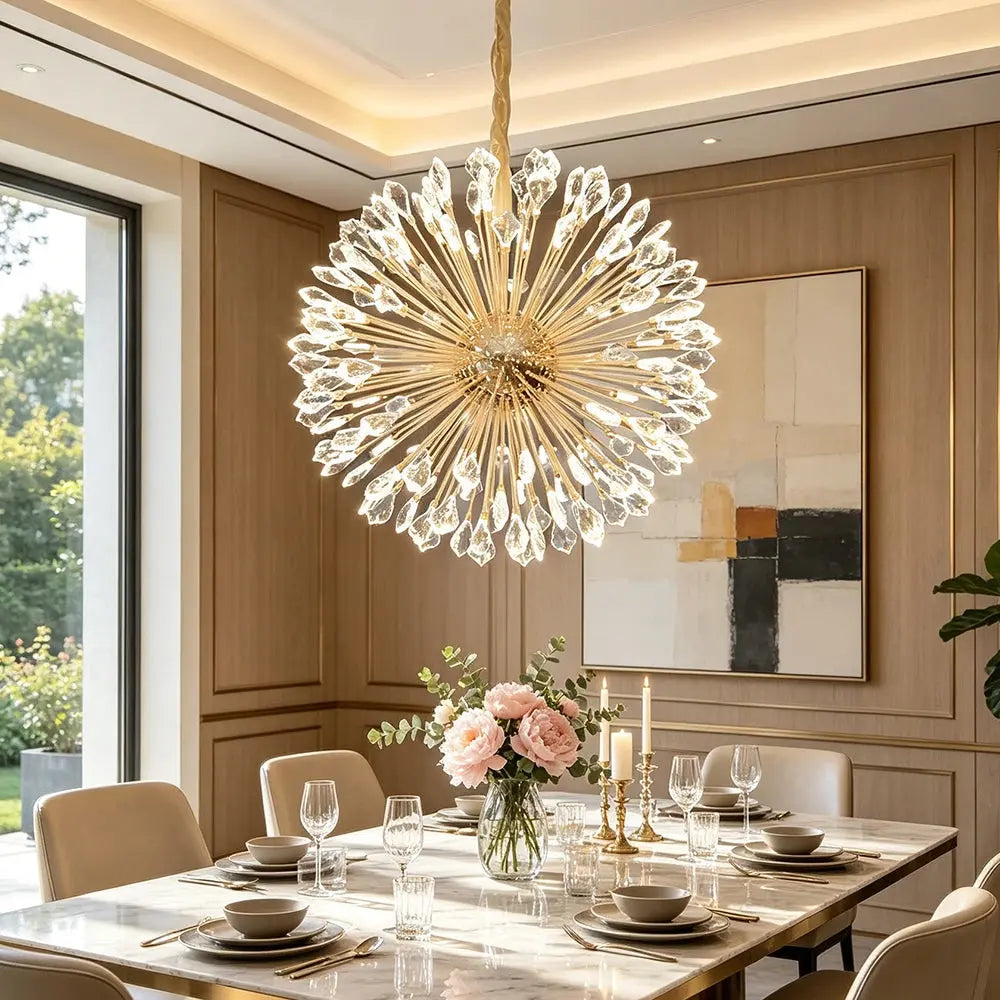 Hot Selling Products 2026 Luxury Indoor Decoration Villa Home Dining Room Living Room Crystal LED Pendant Light