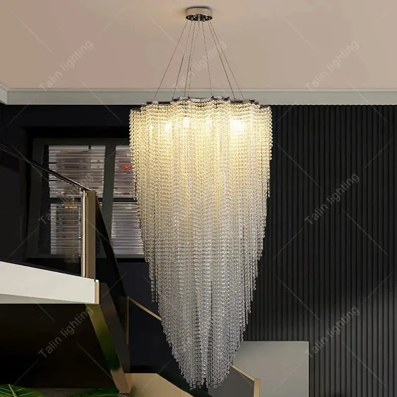 Nordic Modern Hanging Crystal Chandelier Lighting Luxury High Ceiling Lights Big Crystal Chandelier Pendant Lights for Villa ChandeliersLife®